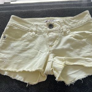 MUDD Yellow Distressed Cut Off shorts